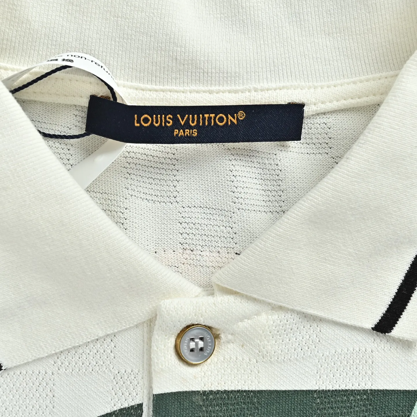Louis Vuitton/Louis Vuitton dark checkerboard print Polo short sleeves